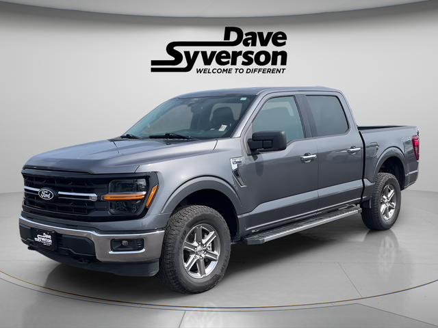 2025 Ford F-150 XLT in Gray Metallic — front three-quarter view