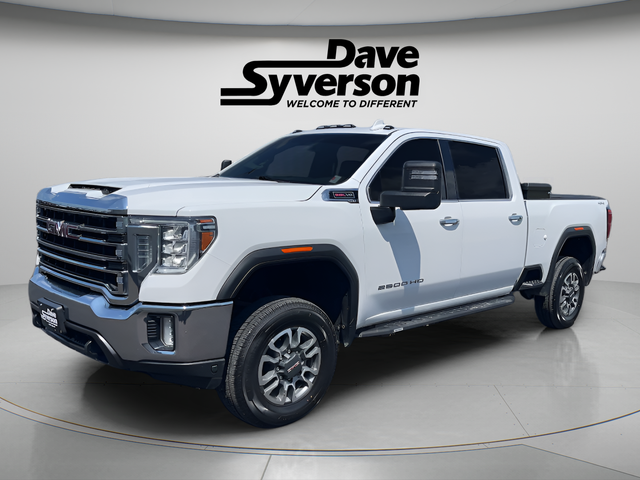 2021 GMC Sierra 2500HD SLT in White — front three-quarter view
